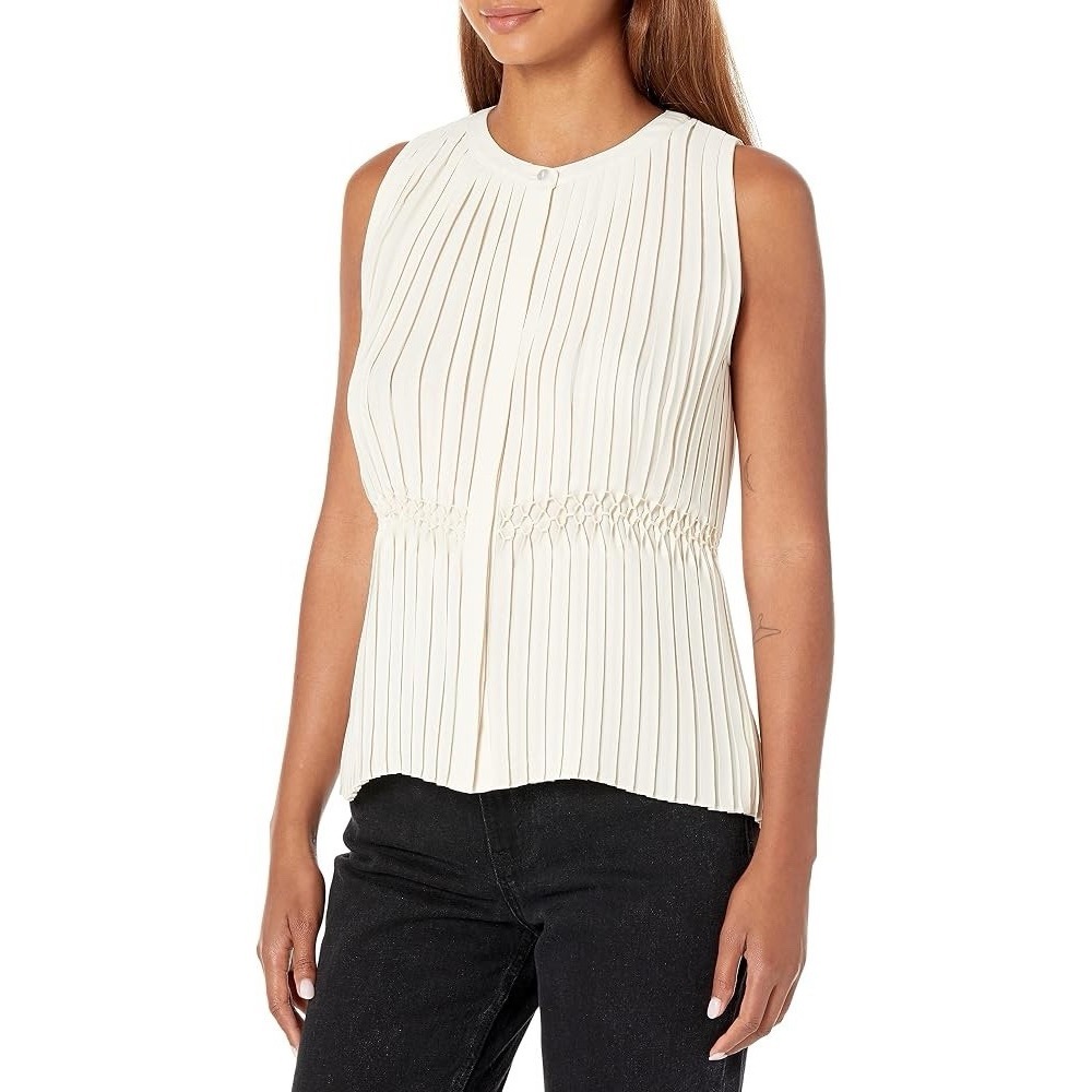 Nwt 275$ Theory Women's PLT Smock Top Poly G Blouse Sz Small